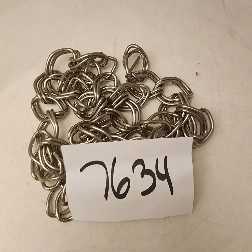 #7634 Silver tone Chain link Belt 35 inch x 7/8 inch  Heavy  Adjustable